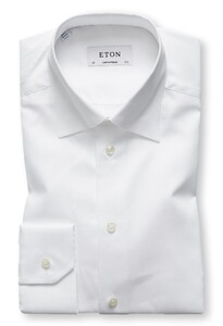 Eton Uni Verborgen Button Down Overhemd Wit