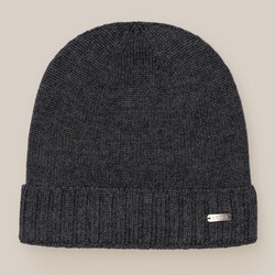 Eton Uni Wool Beanie Muts Donker Grijs Melange