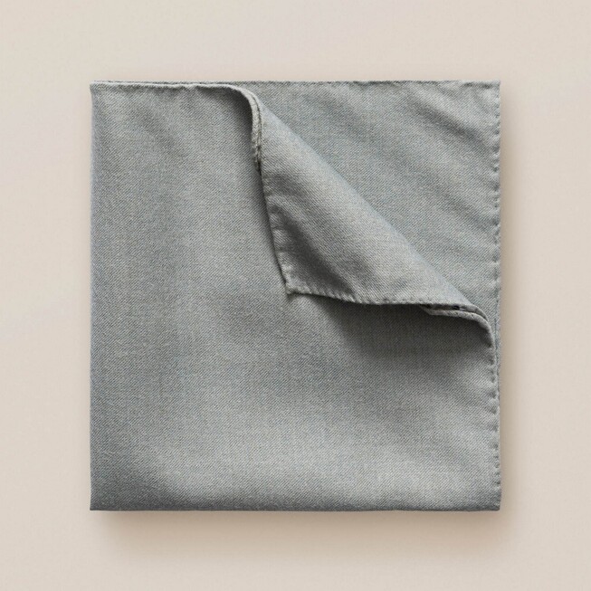 Eton Uni Wool Pocket Square Greyblue