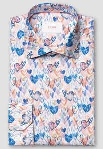 Eton Valentine Hearts Cotton Signature Twill Overhemd Multicolor