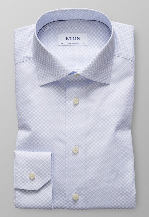 Eton Versatile Micro Floral Shirt Pastel Blue