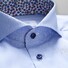 Eton Vertical Striped Floral Detail Shirt Light Blue