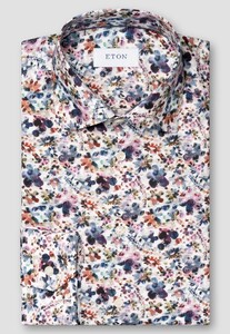 Eton Vibrant Floral Pattern Cotton Signature Twill Overhemd Multicolor