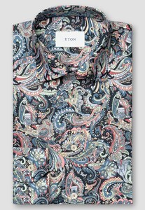 Eton Vibrant Paisley Pattern Luxury Cotton Signature Twill Shirt Multicolor