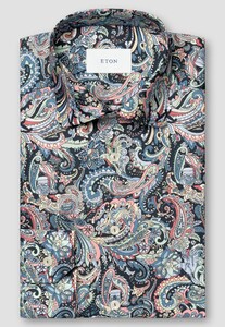 Eton Vibrant Paisley Pattern Luxury Signature Twill Overhemd Multicolor