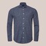 Eton Wide Spread Casual Textured Recycled Cotton Overhemd Donker Blauw