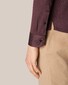 Eton Wide Spread Cotton Uni Jersey Overhemd Burgundy