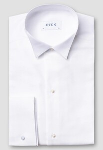 Eton Wing Collar Classic Evening Piqué Shirt White