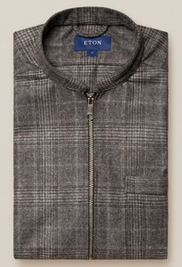 Eton Wool Cashmere Check Vest Grijs