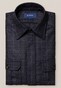 Eton Wool Cashmere Flanel Geruit Overshirt Navy