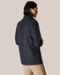 Eton Wool Cashmere Flanel Geruit Overshirt Navy