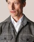 Eton Wool Cashmere Flannel Check Overshirt Grey