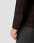 Eton Wool Cashmere Twill Check Overshirt Dark Brown Melange