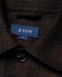 Eton Wool Cashmere Twill Check Overshirt Dark Brown Melange