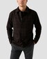 Eton Wool Cashmere Twill Check Overshirt Dark Brown Melange