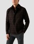 Eton Wool Cashmere Twill Check Overshirt Dark Brown Melange