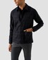 Eton Wool Cashmere Twill Check Overshirt Navy