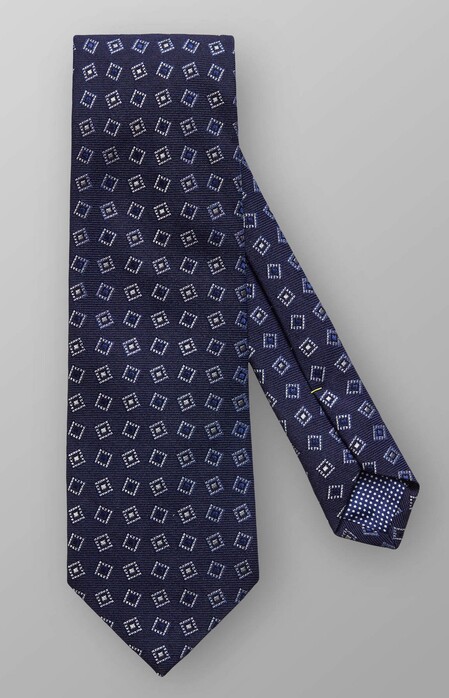 Eton Wool Silk Geometric Pattern Das Dark Navy
