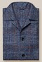Eton Wool Silk Linen Check Hopsack Weave Overshirt Navy