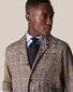 Eton Wool Silk Linnen Check Hopsack Weave Overshirt Bruin