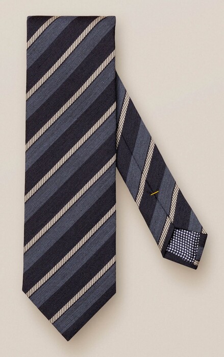 Eton Wool Silk Stripe Das Blauw