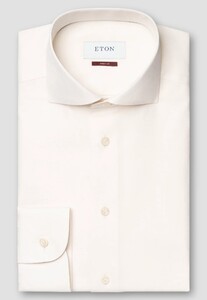 Eton Woven Dobby Pin-Dot Cotton Wide-Spread Collar Overhemd Off White