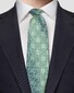 Eton Woven Floral Pattern Rich Texture Silk Tie Light Green