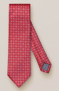 Eton Woven Floral Pattern Silk Tie Red