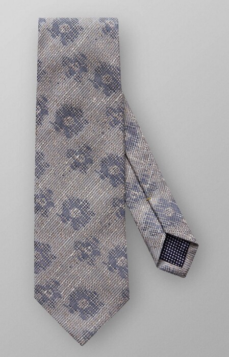 Eton Woven Floral Pattern Tie Grey-Blue