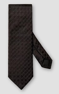 Eton Woven Geometric Pattern Silk Tie Black
