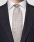 Eton Woven Geometric Pattern Silk Tie Light Grey