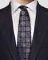 Eton Woven Medallion Pattern Silk Tie Navy-Brown