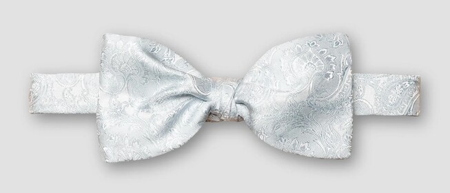 Eton Woven Paisley Self Tied Bow Tie Light Blue