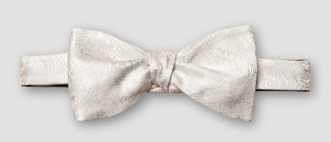 Eton Woven Paisley Self Tied Bow Tie Silver