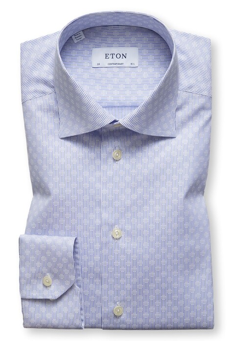 Eton Woven Polka Dot Shirt Pastel Blue
