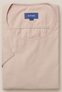 Eton Woven Twill Round Neck T-Shirt Beige