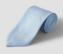 Eton Zijde Linnen Uni Color Das Licht Blauw