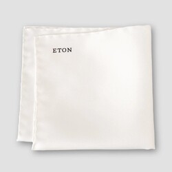 Eton Zijden Pochet Pocket Square White Melange