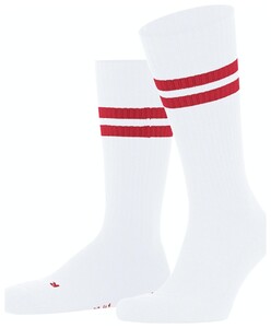 Falke Dynamic Uni Striped Sokken Wit-Rood