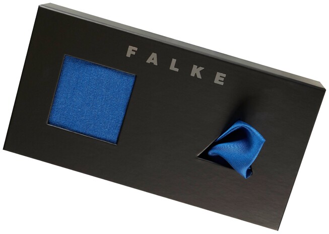 Falke Giftbox Airport with Pocket Square Socks Sapphire