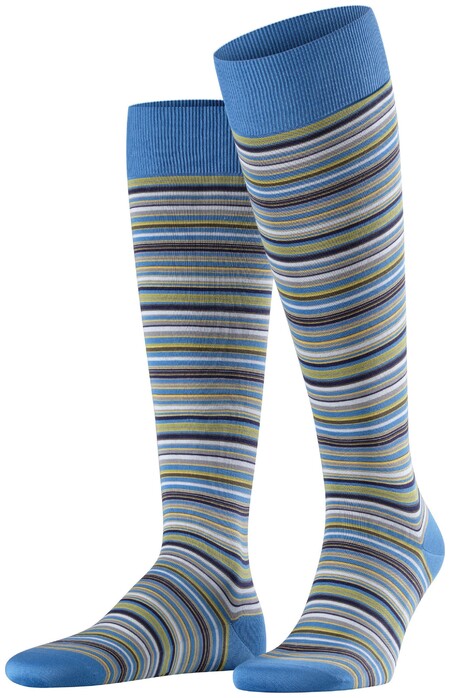 Falke Microblock Stripe Knee-Highs Linen Blue