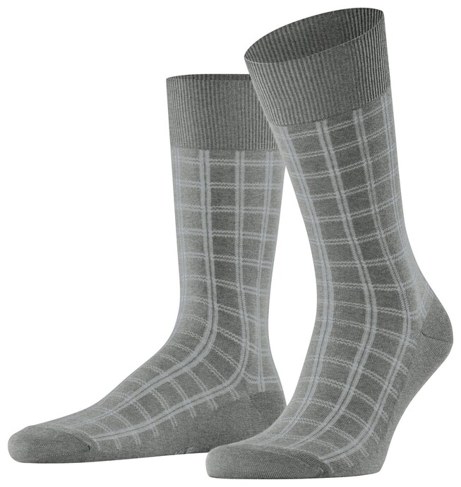 Falke Modern Tailor Check Socks Grey