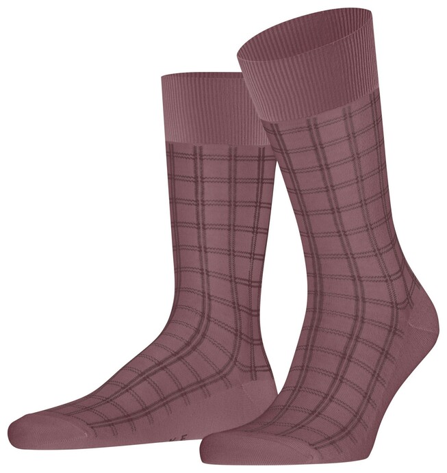 Falke Modern Tailor Check Socks Roan Rouge