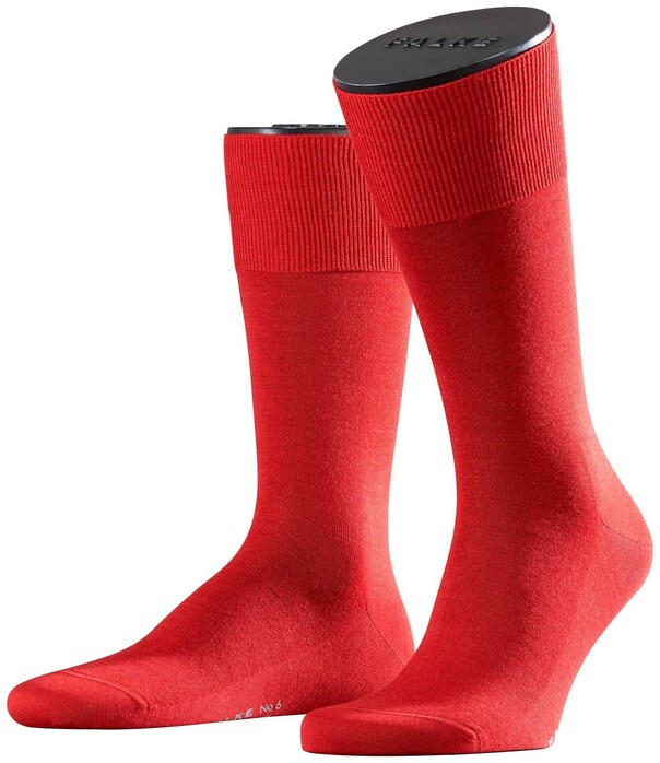 Falke No. 6 Socks Finest Merino and Silk Sokken Rood