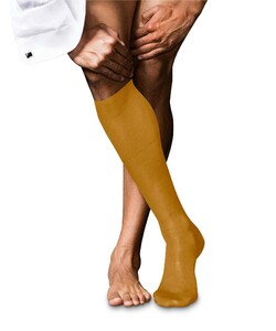 Falke No. 9 Egyptian Karnak Cotton Kniekous Knee-Highs Amber