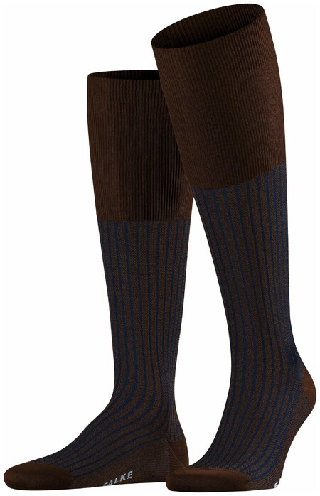 Falke Oxford Stripe Knee-Highs Chestnut Melange