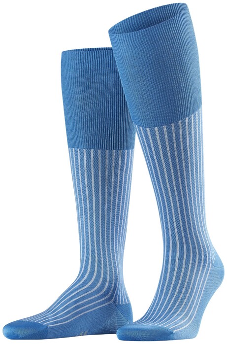Falke Oxford Stripe Knee-Highs Linen Blue