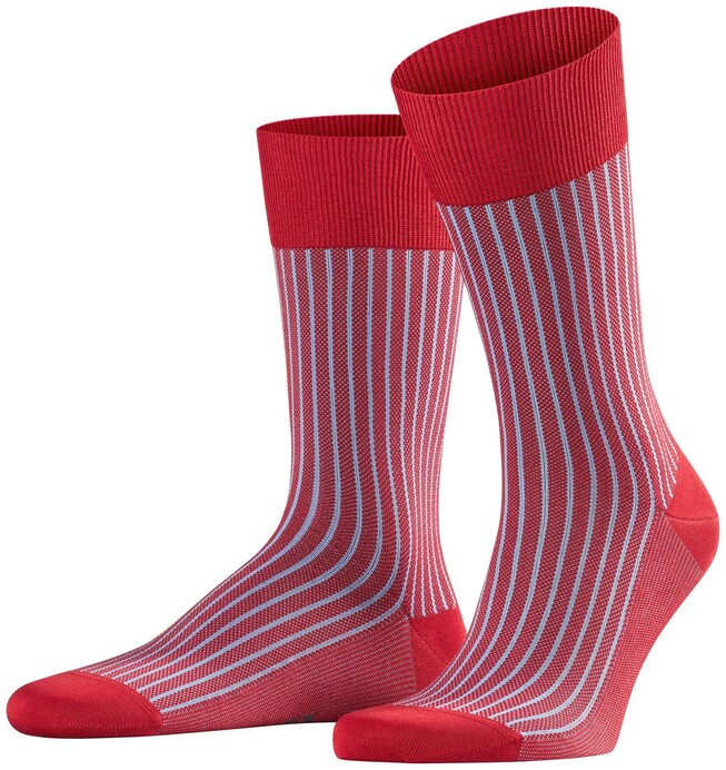 Falke Oxford Stripe Socks Scarlet Melange