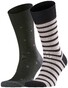 Falke Stripe Dot Sock 2-Pack Sokken Zwart