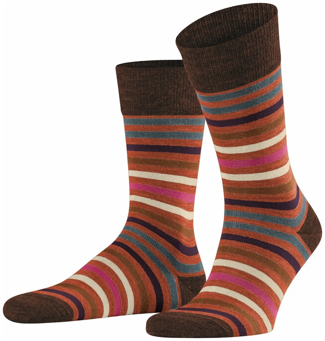 Falke Tinted Stripe Socks Fine Orange